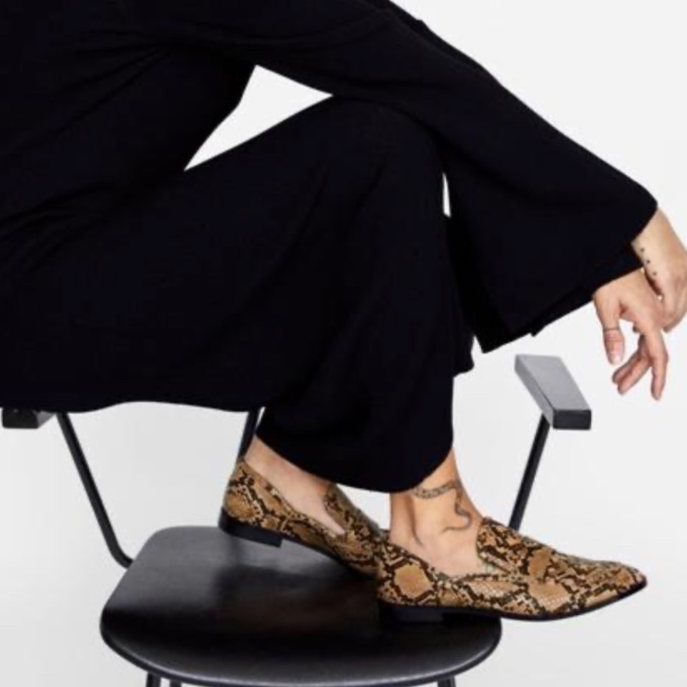 Zara ANIMAL PRINT LOAFERS